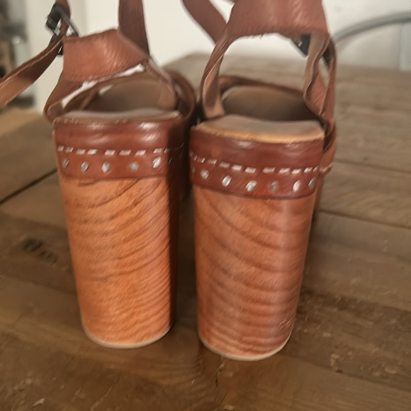 NWOT Free People Orion Woven Leather Platform Sandals Heels - Picture 8 of 9